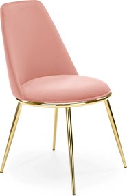 Velvetowe krzesło na złotych nogach K460