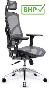 Fotel biurowy Diablo V-Basic, zgodny z normą BHP, kolor czarno-szary