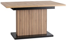 Stół Prostokątny Rozkładany z Lamelami GIANT 130-180 cm Dąb Artisan/Czarny Nowoczesny Loft