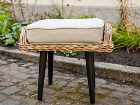 Stylowa pufa ogrodowa z technorattanu