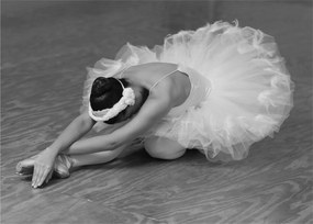 Obraz na szkle - Balerina, czarno-biały (70x50 cm)