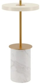 Kremowa marmurowa lampa stołowa LED ze ściemniaczem i metalowym kloszem (wysokość 25,5 cm) Asteria Move Mini – UMAGE