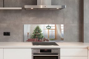 Szklany Panel Świąteczne Choinki i Podarki