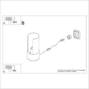 Biała lampa stołowa (wysokość 21 cm) Aurea – Nice Lamps