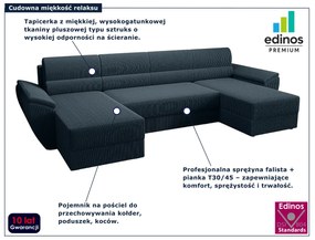 Granatowy narożnik rozkładany z pojemnikiem K2-A24