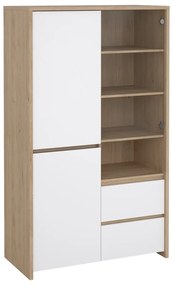 Biało-naturalna witryna w dekorze dębu 100x170x48 cm Next – Tvilum