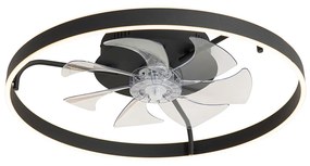 Wentylator sufitowy czarny 70cm z ściemnialnym LED i pilotem - Maddy