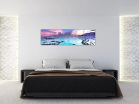 Obraz - Błękitna laguna na Islandii (170x50 cm)