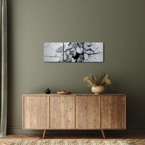 Obraz abstrakcja 3D (z zegarem) (90x30 cm)