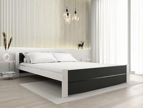 Łóżko IKAROS DOUBLE 180 x 200 cm, antracyt/biały Stelaż: Ze stelażem listwowym rolowanym elastycznym, Materac: Materac Somnia 18 cm