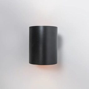 Lampa ścienna czarna ze złotym okrągłym kloszem - Sola Nowoczesny Oswietlenie wewnetrzne