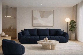 Narożnik z funkcją spania i pojemnikiem TOKYO PREMIUM, tkanina Wind, Ciemnoniebieski, Lewy