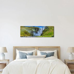 Obraz - Wodospad Seljalandsfoss (z zegarem) (90x30 cm)