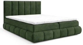 Zielone pikowane łóżko kontynentalne 5 rozmiarów L1-A75