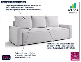 Jasnoszara sofa z pojemnikiem na pościel N8-D35