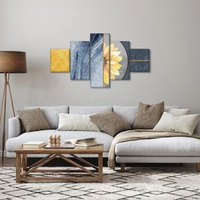 Obraz - Kształty i kwiat (125x70 cm)