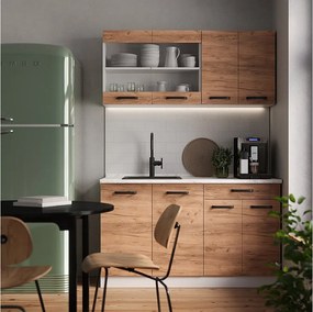 Pojedyncza kuchnia gold power dąb/biały 140x60x81.6 r-line