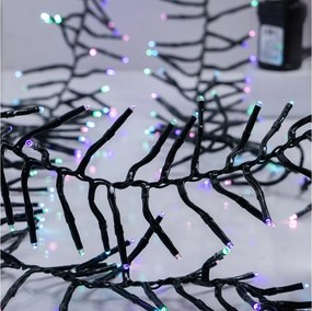 Zewnętrzny łańcuch świetlny LED CLUSTER — 768 diod LED / 8 funkcji, 9 m, IP44, ciepła biała