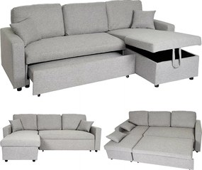 Sofa narożna z funkcją spania MCW-L17, szary