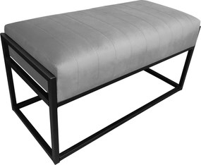 Ławka KAYA tkanina Welur loft ławka metal : Kolor Stelaża - Czarny , Kolor tkaniny - VELVET - MG17, Typ tkaniny - Velvet