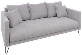 Jasnoszara sofa z tkaniny szenilowej 200 cm Freya – Ropez