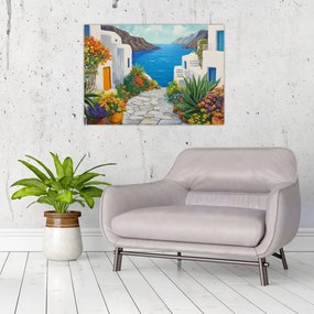 Obraz - Grecka uliczka (70x50 cm)