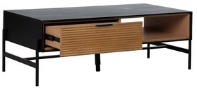 Czarno-naturalny stolik w dekorze jesionu 60x124 cm Orleans – Ixia