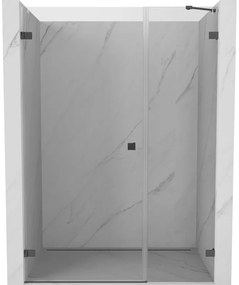 Mexen Lunar-B drzwi prysznicowe uchylne lewe 120 cm, transparent, gun gray szczotkowany - 832S-120-050-66-00-L