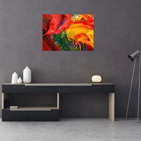 Obraz na szkle - Niebieska abstrakcja za pomocą pędzla (70x50 cm)