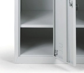 Szafka skrytkowa S2, 6 schowków, 1820 x 900 x 500 mm, demontaż, zamek cylindryczny, drzwi szare