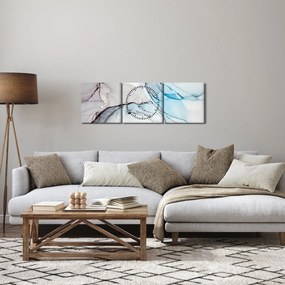 Obraz abstrakcji (z zegarem) (90x30 cm)