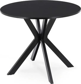 Stół Okrągły LAUREN 90 cm Czarny Loft Nowoczesny