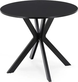 Stół Okrągły LAUREN 90 cm Czarny Loft Nowoczesny