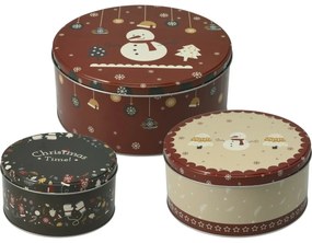 Świąteczne pudełko na ciastka i pierniki, Boże Narodzenie, zestaw 3 szt.