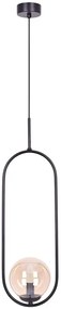 Lampa wisząca geometryczna z bursztynowym kloszem - 5S A198 K8-P16