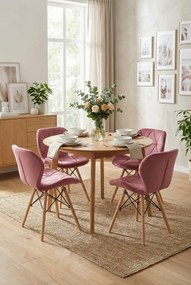 Welurowe krzesło nowoczesne ciemny róż K7-Z11