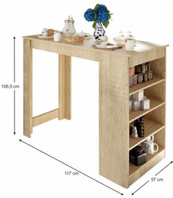 Stół barowy AUSTEN, dąb sonoma