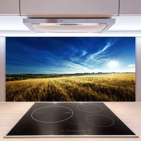 Szkło Ozdobne do Kuchni Słoneczne Łany Zboża