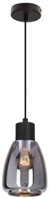 Czarna lampa wisząca ze szklanym kloszem ø 12 cm Moldo – Candellux Lighting
