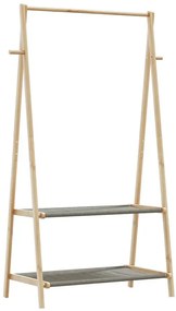 Wieszak stojący na ubrania z materiałowymi półkami 96cm - Agno 3X