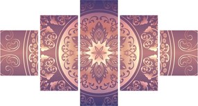 Obraz - Mandala na fioletowym gradiencie (125x70 cm)