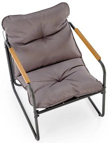 HUDSON Zestaw ogrodowy HUDSON sofa, 2 fotele, ława, popielaty nowoczesny