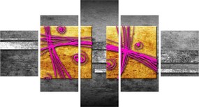 Obraz kolorowych kwadratów na czarnym tle (125x70 cm)