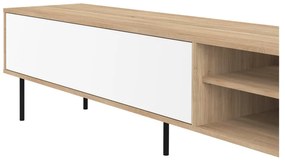 Biała szafka pod TV w dekorze dębu 165x40 cm Ampère – TemaHome