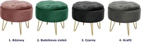 Różowa pufa na nóżkach ze schowkiem R3-G25