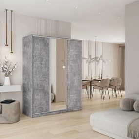 Szafa TARI - Beton jasny / 160 cm / Srebrne