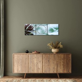 Obraz - Detal kwiatu (z zegarem) (90x30 cm)