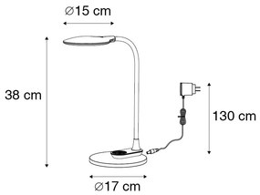 Lampa stołowa i ścienna czarna w komplecie z LED i ściemniaczem dotykowym - JoniDesignerski Oswietlenie wewnetrzne