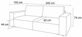 Beżowa sztruksowa rozkładana sofa 245 cm Nihad – Bobochic Paris
