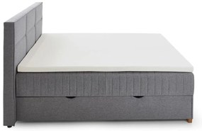 Szare łóżko boxspring ze schowkiem 180x200 cm Tambo – Meise Möbel